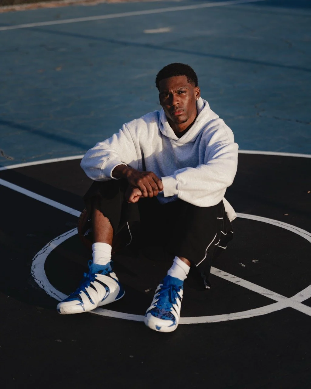Jordan Lewis wearing the EQLZ x JLEW signature shoe